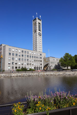 Vasteras, Sweden - June 9, 2023: Exterior view of the Vasteras city hall.のeditorial素材