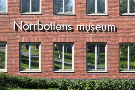 Lulea, Sweden - August 21, 2023: The exterior sig of the Norrbottens museum.のeditorial素材