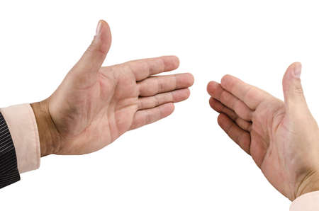 hand isolation on a white background close-up with different gestures