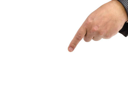 hand isolation on a white background close-up with different gesturesの写真素材