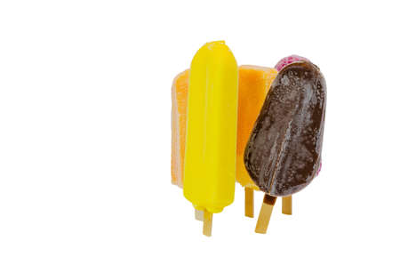 Delicious cold ice cream isolated on white background, useful summer refreshing product