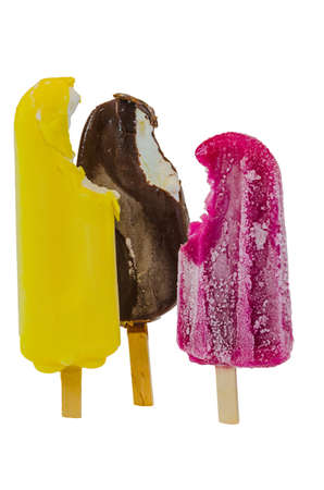 Delicious cold ice cream isolated on white background, useful summer refreshing product