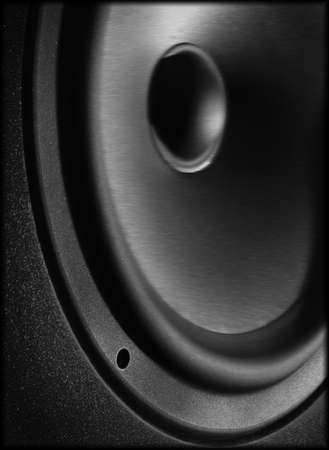 Blurred speaker black and white    の写真素材