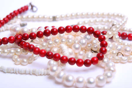 Beads isolated on white background.の写真素材