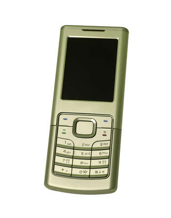 Silver mobile phone isolated on white 