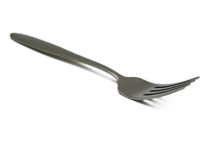 Silver fork isolated on white.