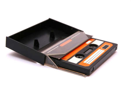 Old audio cassette in the box.の写真素材