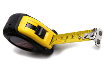 Measuring tape isolated on whiteの写真素材