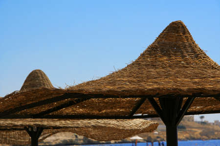 Umbrellas on the tropical beach.