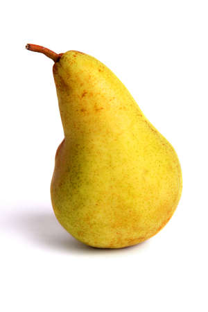 Yellow pear isolated on whiteの写真素材