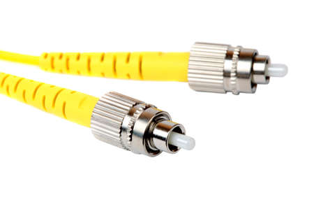 Fiber optic cable isolated on white