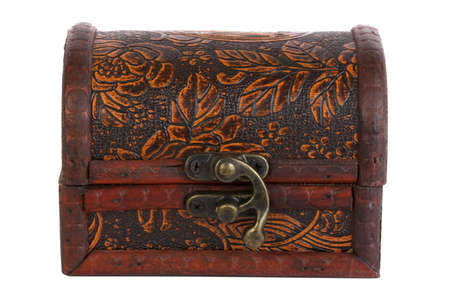 Old chest isolated on white