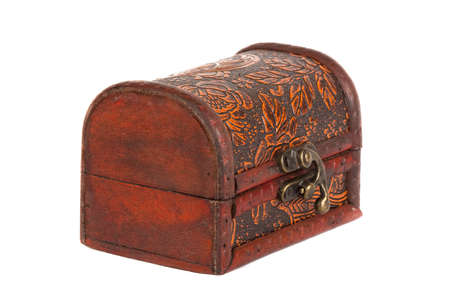 Old chest isolated on white