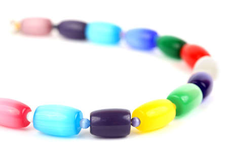 Colorful beads isolated on whiteの写真素材
