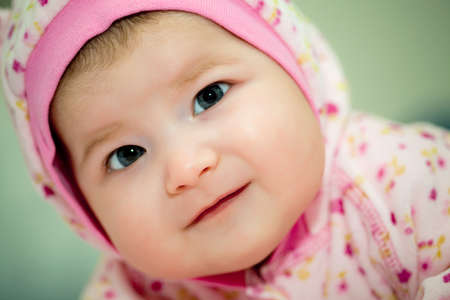 Portrait of beautiful baby girlの写真素材
