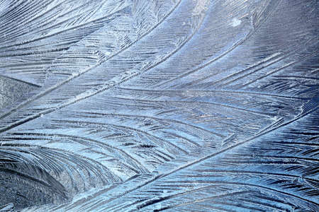 Winter pattern on the windowの写真素材