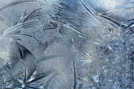 Winter pattern on the windowの写真素材