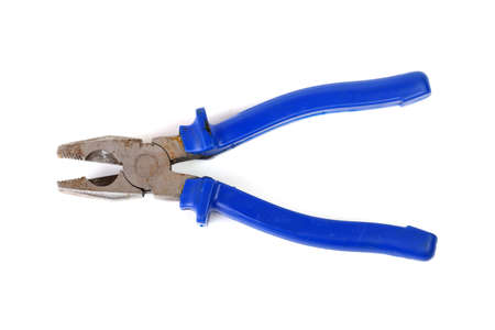 Used pliers isolated on whiteの写真素材