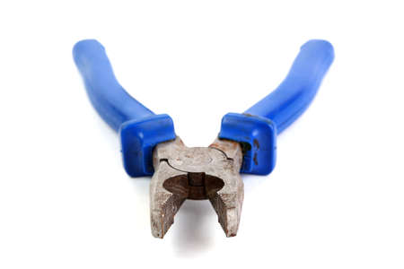 Used pliers isolated on whiteの写真素材