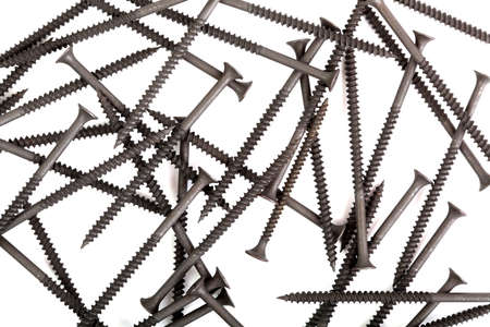 Black screws isolated on whiteの写真素材