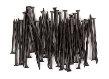 Black screws isolated on whiteの写真素材