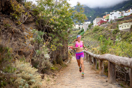 Trail runner training in the Canary Islands