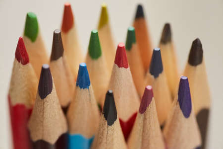 A set of colored pencils, macro photography.の写真素材