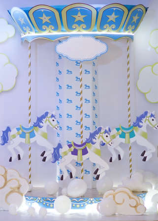 Decor for decorating a child's holiday boy. Details of the holiday and a General view of the scenery.の写真素材