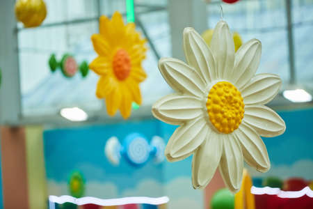 Decor for children's holiday decoration. Details of the holiday close-up.の写真素材