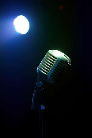 Vintage microphone for recording sound and songs. Equipment for the studio.の写真素材