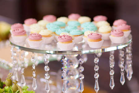 confectionery, cakes, pastries with cream and marzipanの写真素材