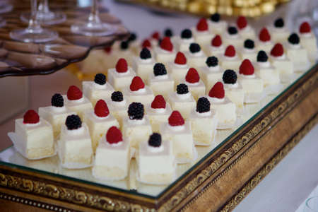 confectionery, cakes, pastries with cream and marzipanの写真素材