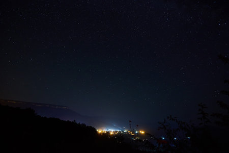 Night sky, stars, galaxy and milky way. The concept of science in space and astronomy.