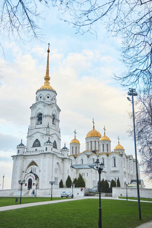 Vladimir, Russia - May 08, 2022: The famous cathedral, a monument of history, architecture and religion. A Christian shrine.のeditorial素材