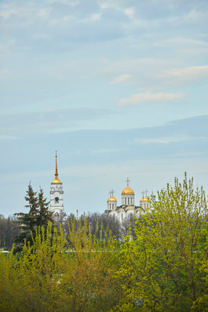 Vladimir, Russia - May 08, 2022: An ancient temple in the city.のeditorial素材