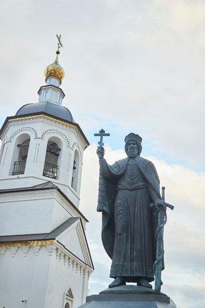Vladimir, Russia - May 08, 2022: Monument to the Baptist of Russia Vladimir.のeditorial素材