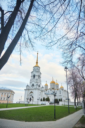 Vladimir, Russia - May 08, 2022: The famous cathedral, a monument of history, architecture and religion. A Christian shrine.のeditorial素材
