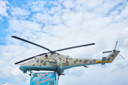 Kamensk-Shakhtinsky, Russia - May 10, 2022: Open-air exhibition-Museum of Military Equipment.のeditorial素材