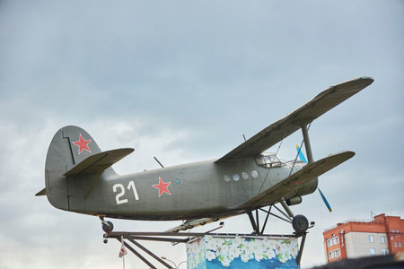 Kamensk-Shakhtinsky, Russia - May 10, 2022: Open-air exhibition-Museum of Military Equipment.