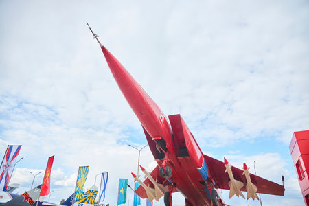Kamensk-Shakhtinsky, Russia - May 10, 2022: Open-air exhibition-Museum of Military Equipment.のeditorial素材