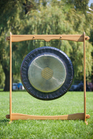 A musical instrument for playing music. Gong for music performance.の写真素材