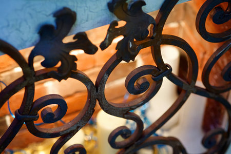Fireplace grate in vintage style.