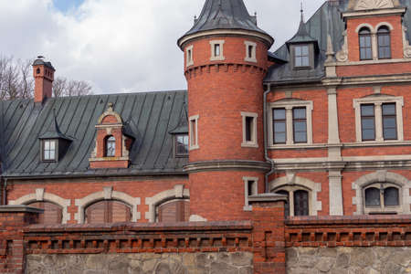PÅawniowice Poland 08 march 2020 . The palace and park complex in PÅawniowice Parkのeditorial素材