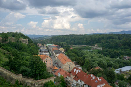 Panorama of Klodzko downtown, Lower Silesia, Poland.の写真素材