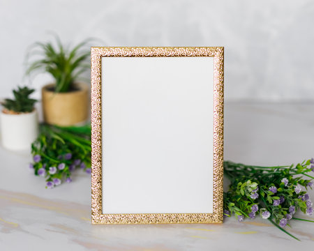 Empty Frame, Modern home decor mock-up, frame mockup in white minimalistic room with copy space for...