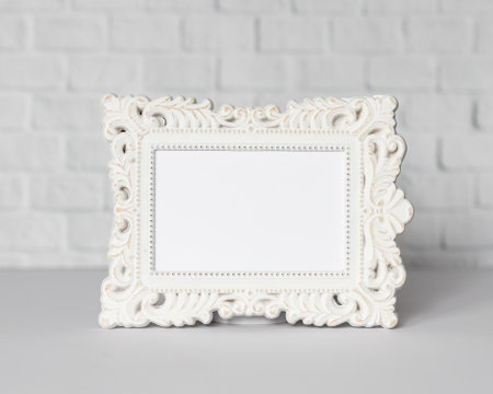 Empty Frame, Modern home decor mock-up, frame mockup in white minimalistic room with copy space for...