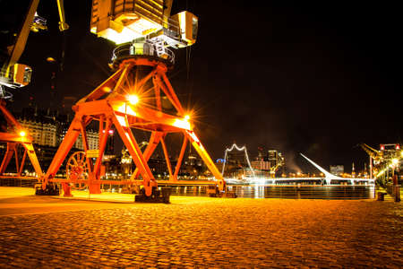 Harbor Puerto Madero Buenos Aires Argentine skyline and shipsの写真素材