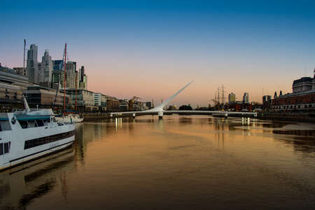 Womens bridge at night Puerto Madero Buenos Aires Argentineのeditorial素材