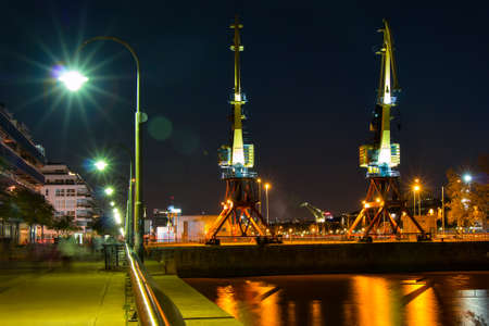Harbor Puerto Madero Buenos Aires Argentine skyline and shipsの写真素材