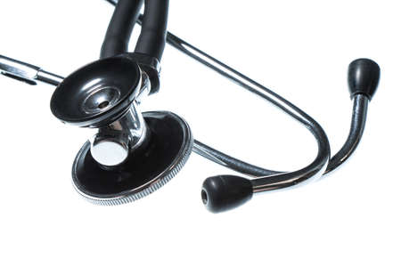 Stethoscope, close-up isolated with white backgroundの写真素材